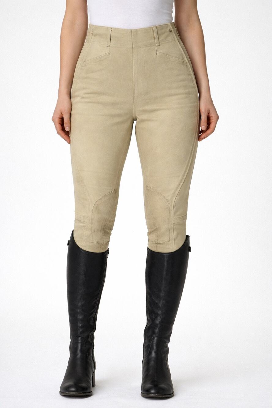 1970s Vintage Equestrian Riding Breeches Cream XXS XS Side Zip Jodhpurs